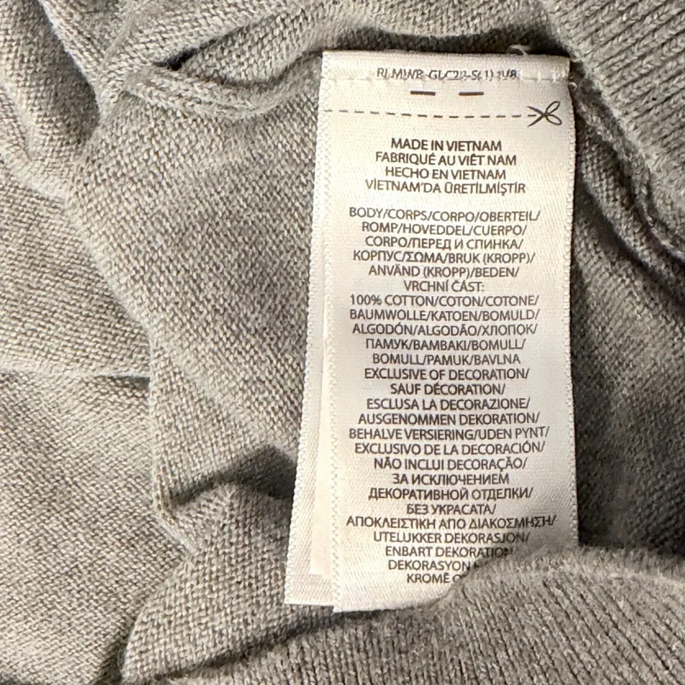 Polo Ralph Lauren Sweater Men XL Gray V-Neck Pima Cotton Classic Pony Pullover